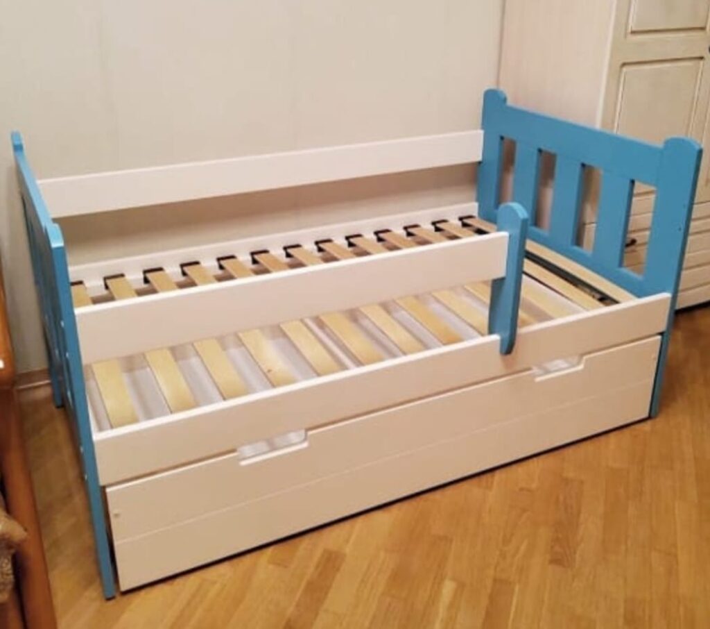 Kids Bed with Rail & Steps