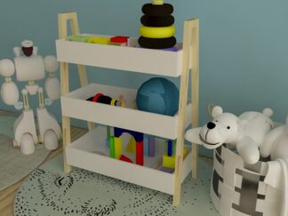 Wooden Triple Toy Storage Rack