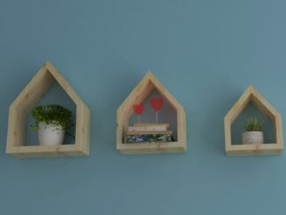 Wooden House Wall Shelves