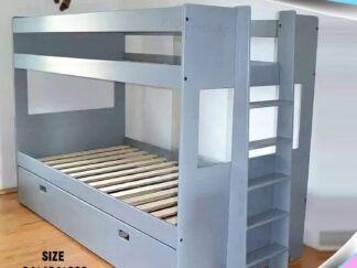 Bunk bed with side ladder and large storage drawer