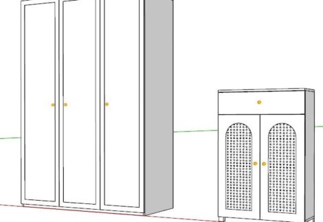 Three-Door Wardrobe & Elegant Shoe Cabinet Set