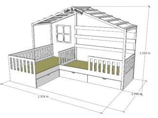 L SHPE BED + ROOF +NAMES
