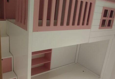 special design bed, with built-in wardrobe