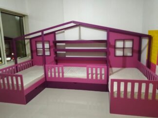 Three U-shaped beds