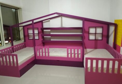 Three U-shaped beds