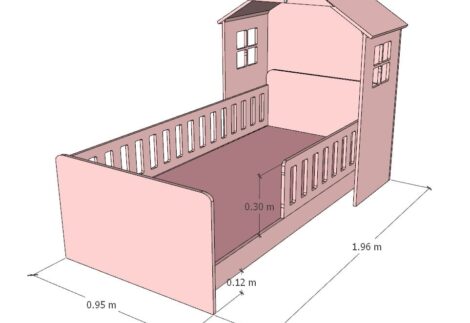 HOUSE BED WITH REMOVABLE BARRIERS