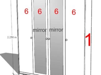 Four-Door Wardrobe with Mirror