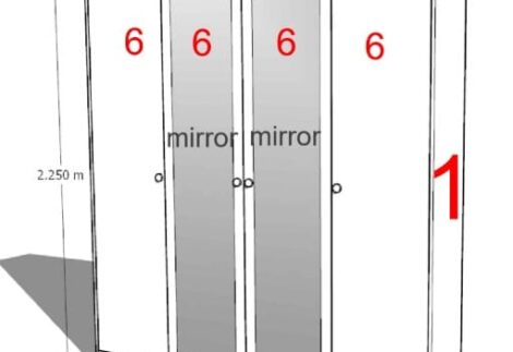 Four-Door Wardrobe with Mirror