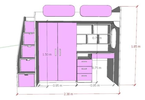 special design, bunk with office