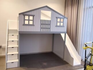 two window, house bed