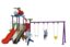 INDOOR OUTDOOR PLASTIC PLAYHOUSE WITH A SLIDE FOR KIDS ACTIVITY. SIZE ;423*222*180 CM