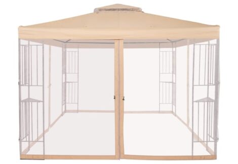 Outdoor Furniture full covered Party Tent Canopy Pavillion Patio Shelter with Mesh Curtain Sidewalls Garden Outdoor,  3.0 x 3.0 m, height from 2meter to 280cm