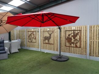 Outdoor furniture Aluminum, Red, UV-Protection Parachute with four Pieces Fan Shaped base - 3 Meter-