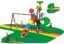 OUTDOOR PLAYGROUND TOY FOR KIDS WITH 3 SWINGS AND 2 SLIDES, SIZE ; 500X400X300CM