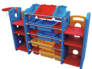 Kids Toys Storage Organizer 15 Plastic Bins with two side shelf - Large Size: 196x40x105 cm