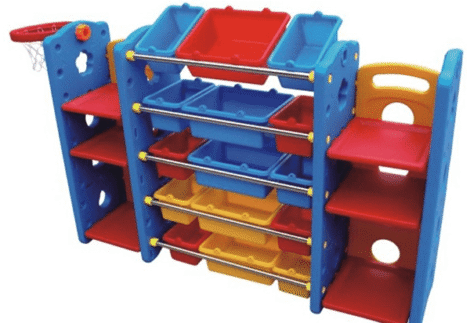 Kids Toys Storage Organizer 15 Plastic Bins with two side shelf - Large Size: 196x40x105 cm