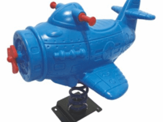 Outdoor Playground Blue Plastic Plane Spring Rider – Rocking Toy – Size: 94×73×83 cm