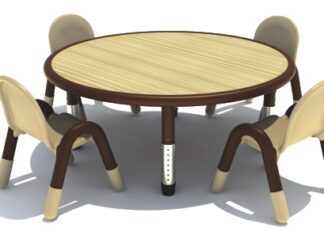 Adjestable Indoor and outdoor Kindergarten children Circle Shape wooden table For School/home/training Class/classroom/student/dormitory for living room, bedroom. Size; 115x45-55cm