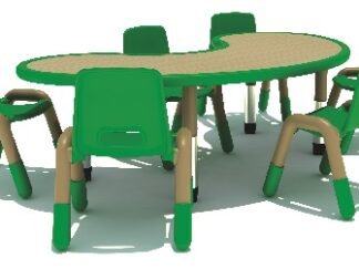Adjestable Indoor and outdoor Kindergarten children  a semicircular Shape wooden table For School/home/training Class/classroom/student/dormitory for living room, bedroom. Size; 165x60x45-55cm