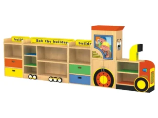 Wooden toys organizer storage shelf for nursery.  Size; 380x30x120 cm