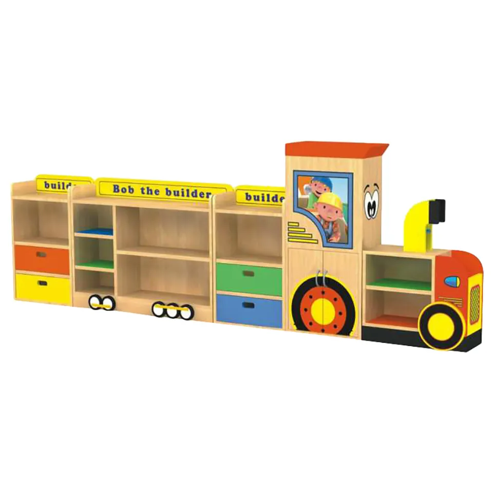 Wooden toys organizer storage shelf for nursery.  Size; 380x30x120 cm