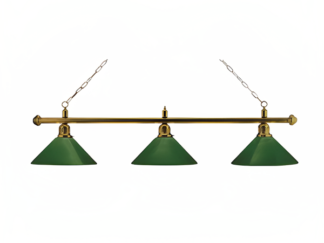 ICORE Brass-Silver Effect Lamp light Bar  Set with 3 Green Shades