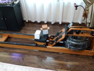 PowerUp Heavy Water Resistance Rowing Machine Wooden with LCD Meter