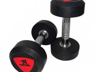 Deluxe Round Rubber Black Dumbbell - 22.5KG x1