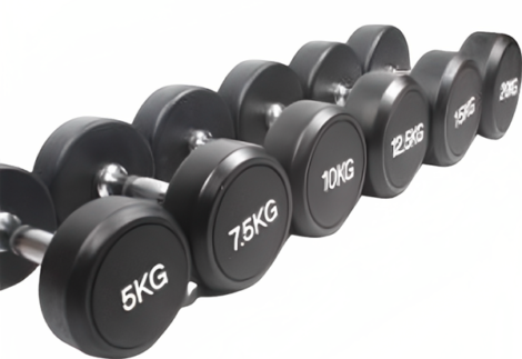 APEX Round  White Words Rubber Coated Dumbbell 2.5, 7.5, 10, 12.5, 17.5, 20, 22.5, 25, 30, 35, 40, 45, 50KG x2