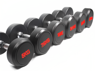 APEX Round  Red Words Rubber Coated Dumbbell 22.5, 25, 35KG x2