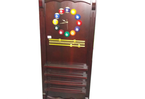 TA SPORT LUXURY Wall Cue Rack With Clock-10 Cues-