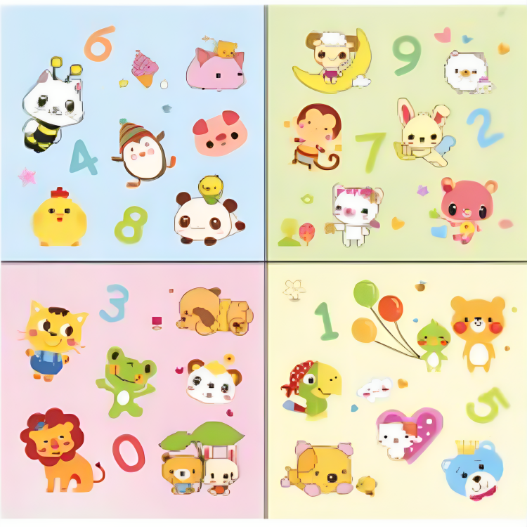 Colorful flooring matts 
1.2 cm thick 
60X60 cm
One set 4 PCS Cute Cartoons