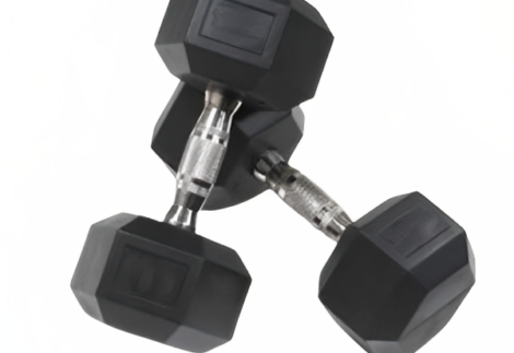 Hexagonal  Rubber Head Dumbbells 22.5 KG