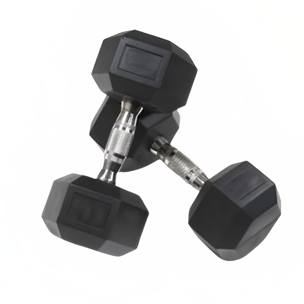 Hexagonal Rubber Head Dumbbells 22.5 KG