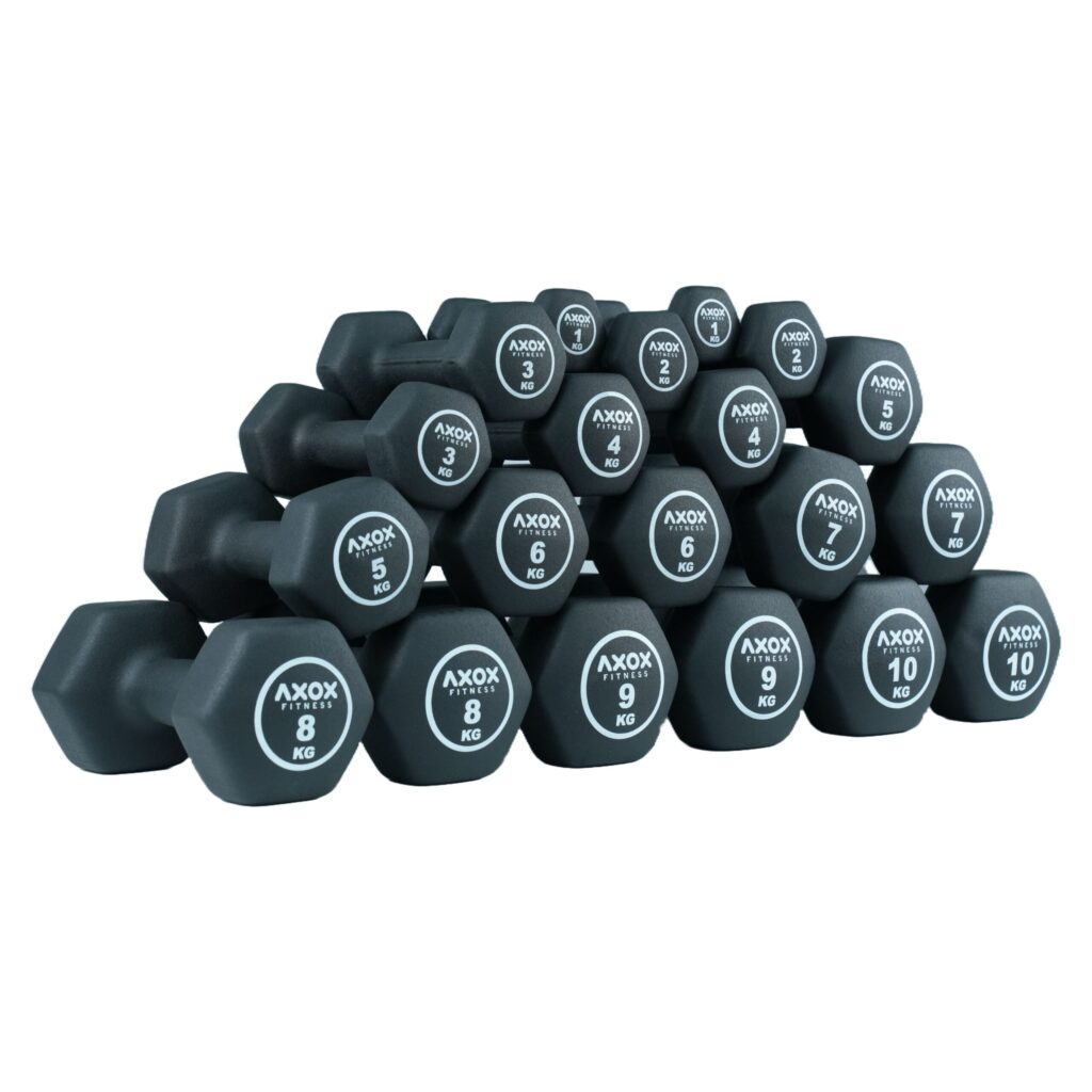 Axox Fitness Premium Neoprene Dumbbell Set – 1–10 kg