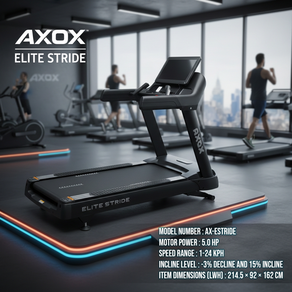 Axox Fitness Elite Stride Commercial Treadmill WITH 21.5 touch screen - Image 6