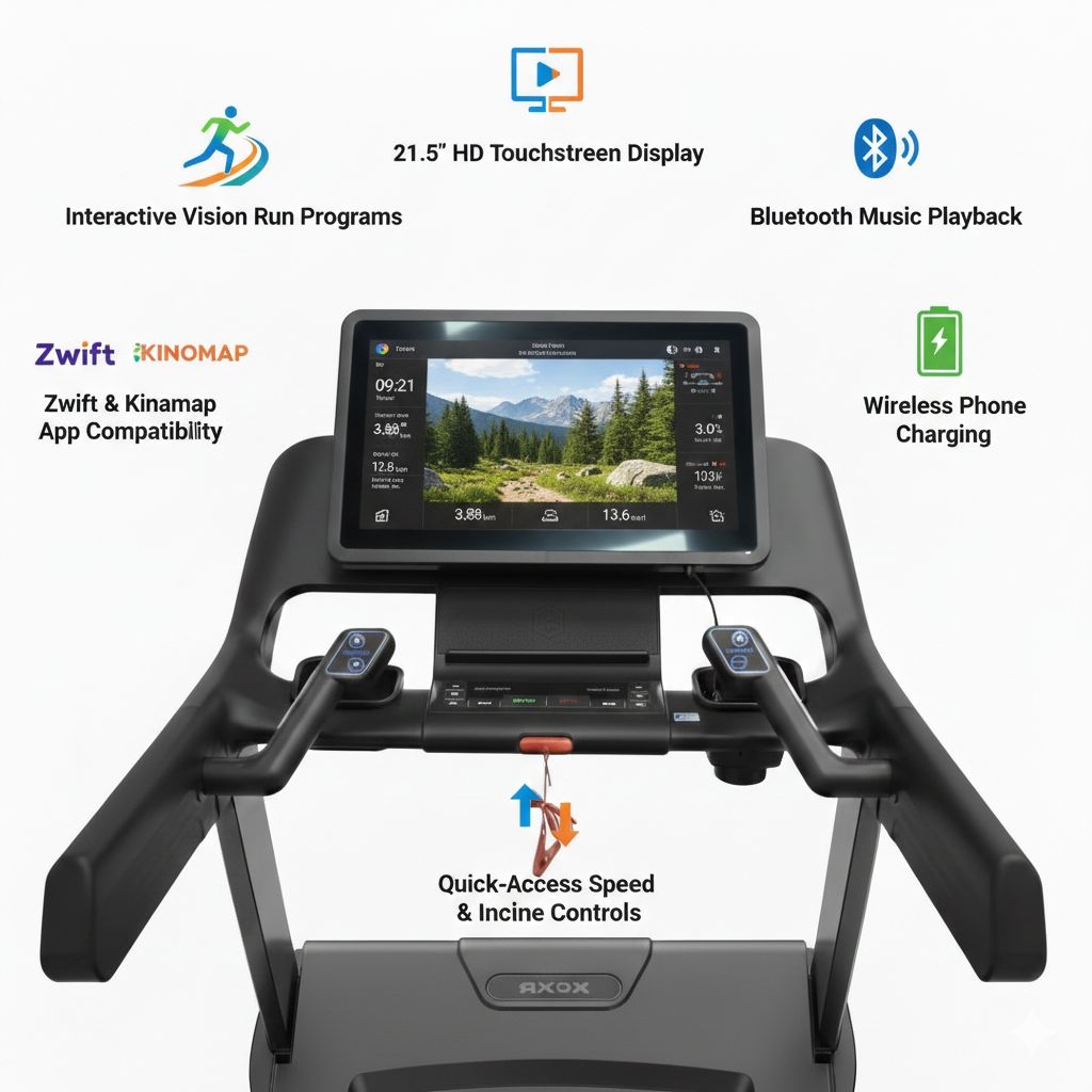 Axox Fitness Elite Stride Commercial Treadmill WITH 21.5 touch screen - Image 7
