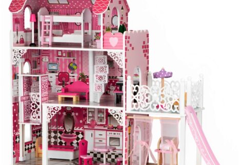 Wooden Dollhouse for Girls - Size:89×32.5×90 cm