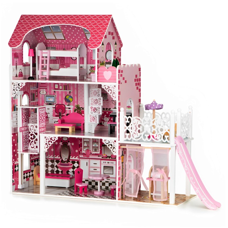Wooden Dollhouse for Girls - Size:89×32.5×90 cm