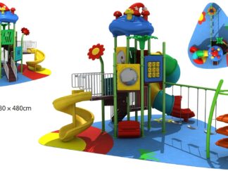 Outdoor Heavy Duty Playground Set – 2 Slides & Climbing Structure  – Size: 950x500x500 cm