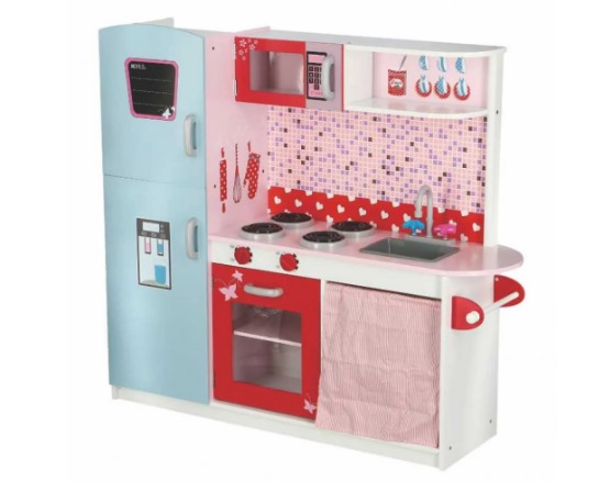 Wooden Kitchen Playset for Kids - 112×31×102 cm