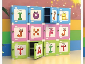 Kids Toy Storage Cabinet. Preschool Furniture Cabinet, Kindergarten Classroom Cabinet, Indoor High Quality Cabinet, Baby Cloth Cabinet with Doors, Size: 43*43*43 cm