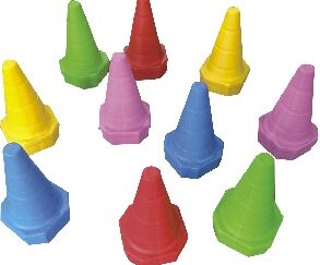 Stackable Training Cones – 10-Piece Set for Kids Sports, Balance, & Color Recognition. – Size: 21x21x34 cm