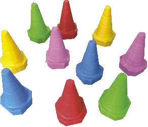Stackable Training Cones – 10-Piece Set for Kids Sports, Balance, & Color Recognition. – Size: 21x21x34 cm