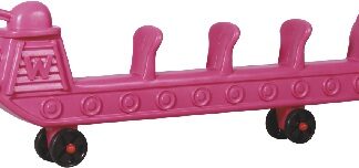 Mini Pink Ride-On Train for Kids – Plastic Toy Vehicle with Wheels – Size: 198×33×58 cm