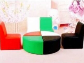 Gold Children Sofa Set with Table UAE Flag colors