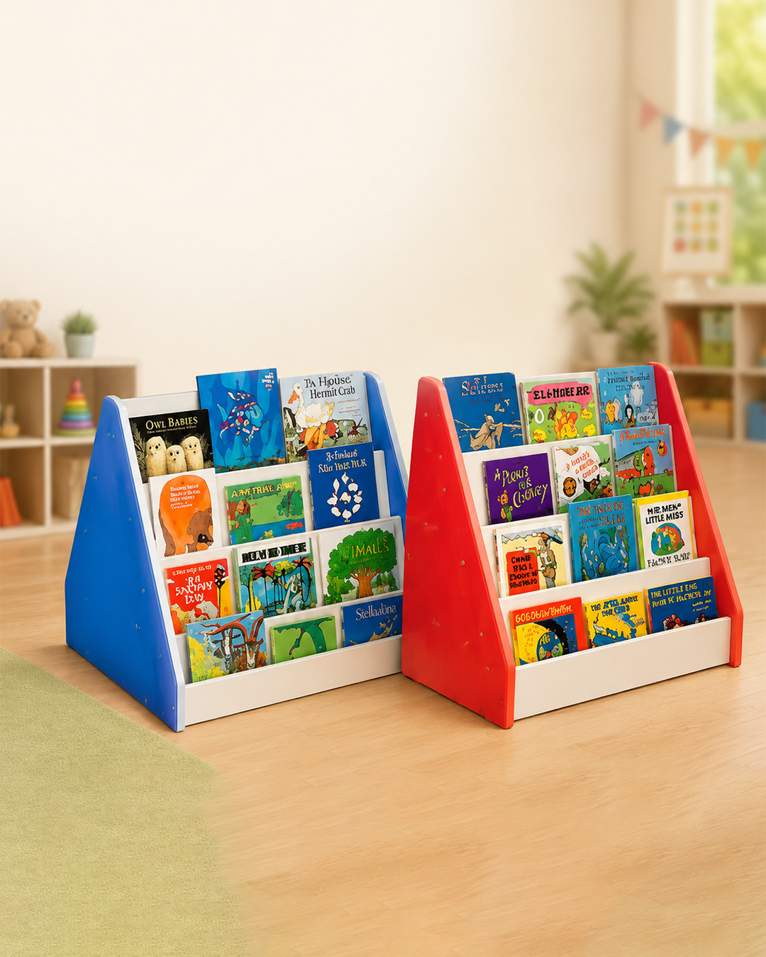 Wooden book shelf for kids. size: 80x40x90cm - Image 2