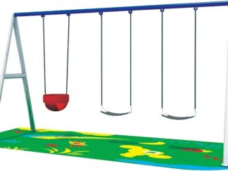 Outdoor Playground Metal Swing Set – 3 Seats – Size: 300×130×250 cm