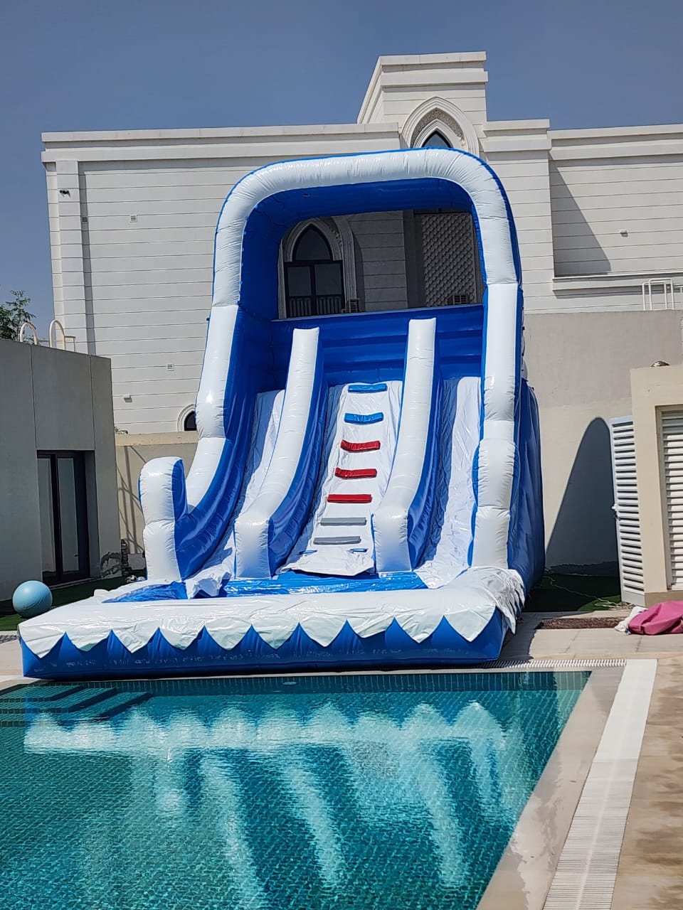 Inflatable Water Slide with Obstacle Course and Bounce House – Heavy-Duty Outdoor Water Slide with Air Blower – Size: 800×400×600 cm - Image 2