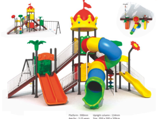 Big Outdoor Heavy Duty Playground Set for Kids – 4 Slides & 3 Swings. – Size: 1000x700x500 cm